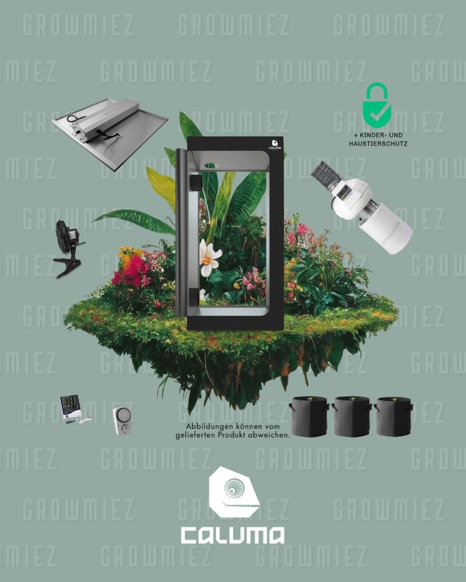 1qm Growbox Komplettset mit LED Pflanzenlampe, 100x100x200xm