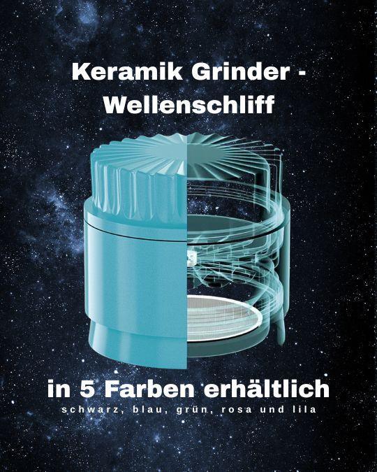 Growmiez Keramik Grinder mit Wellenschliff, 3D Produktansicht