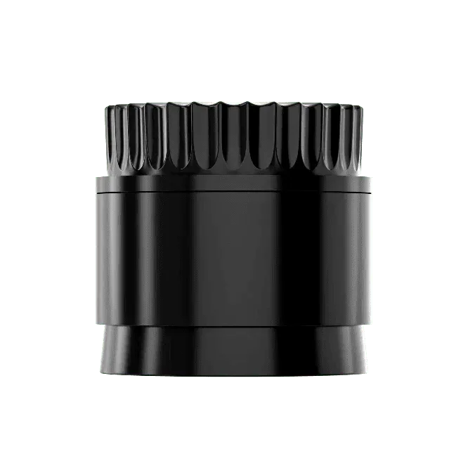 Wellenschliff Keramik Grinder, 4-teilig, schwarz, mit edlem Growmiez Logo