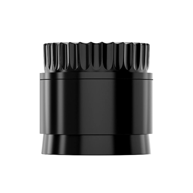 Wellenschliff Keramik Grinder, 4-teilig, schwarz, mit edlem Growmiez Logo